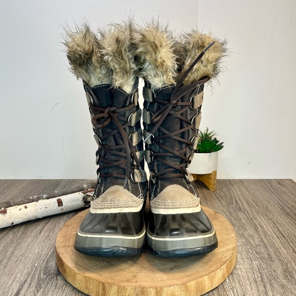 *Sorel | Joan Of Arctic NL1540-248 Sudan Brown Suede Waterproof Boots Size 7 - Picture 3 of 16